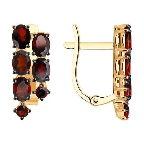 Серьги с английским замком из красного золота