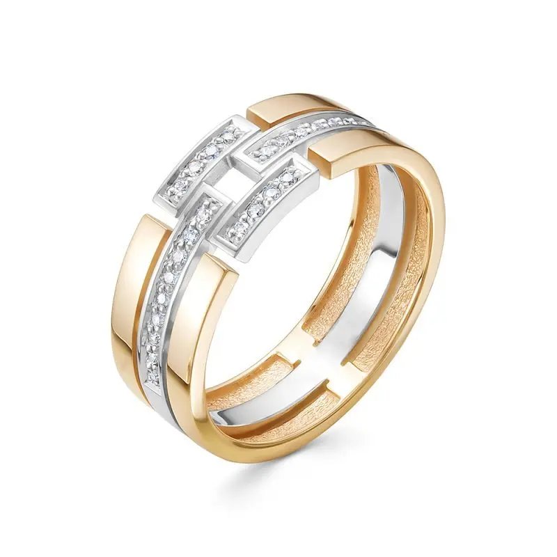 Кольцо декоративное из комбинированного золота