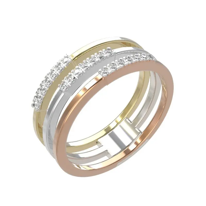 Кольцо декоративное из комбинированного золота