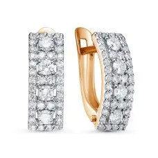 Серьги с английским замком из красного золота