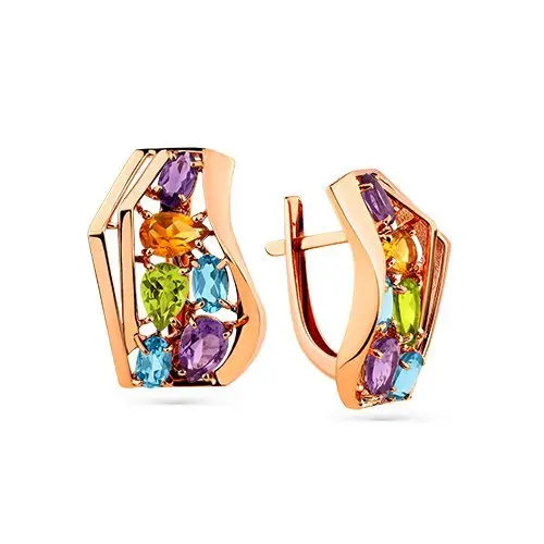 Серьги с английским замком из красного золота