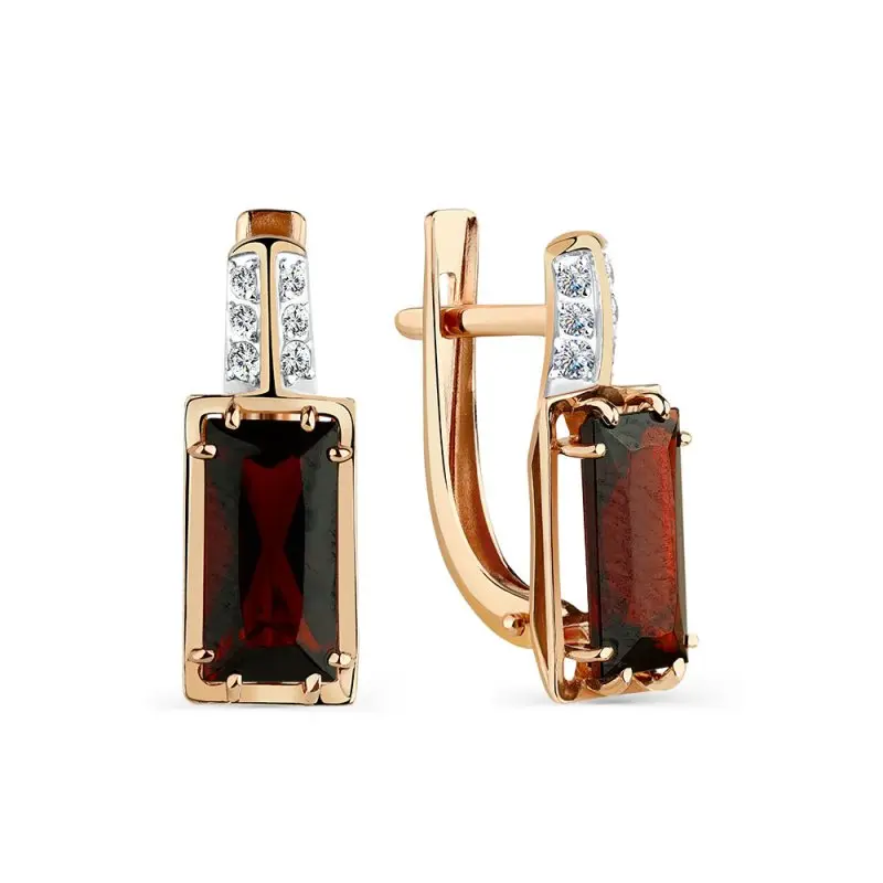 Серьги с английским замком из красного золота