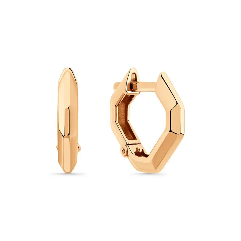 Серьги с английским замком из красного золота