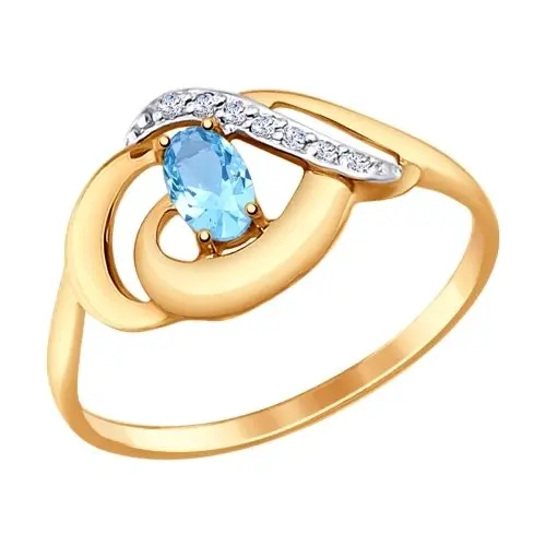 Кольцо декоративное из красного золота