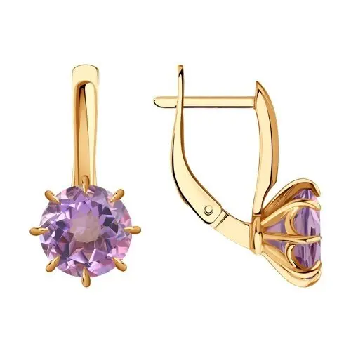 Серьги с английским замком из красного золота