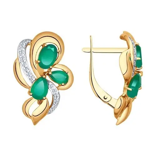 Серьги с английским замком из красного золота