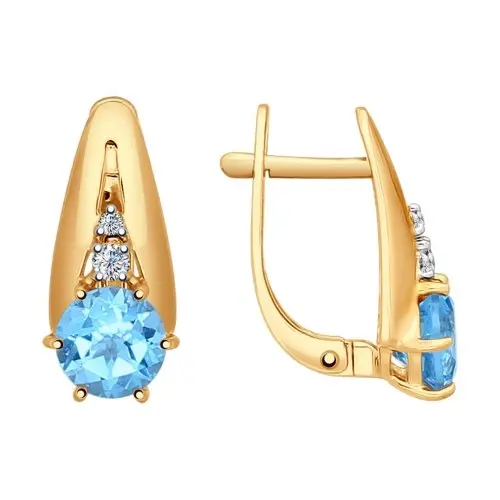 Серьги с английским замком из красного золота