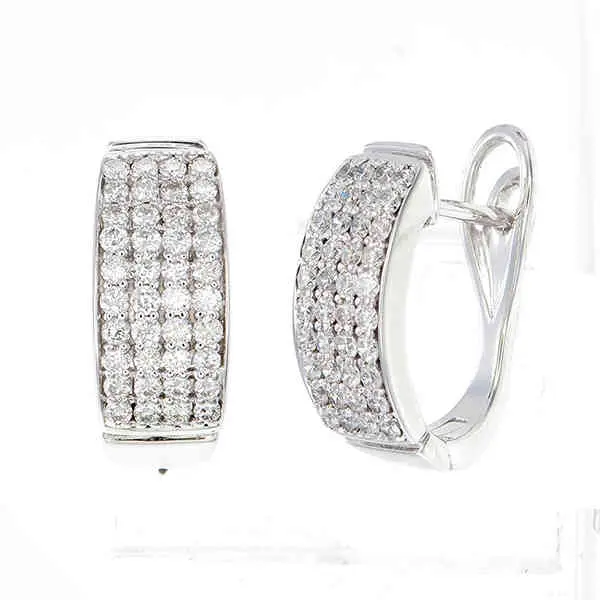 Серьги с английским замком из белого золота