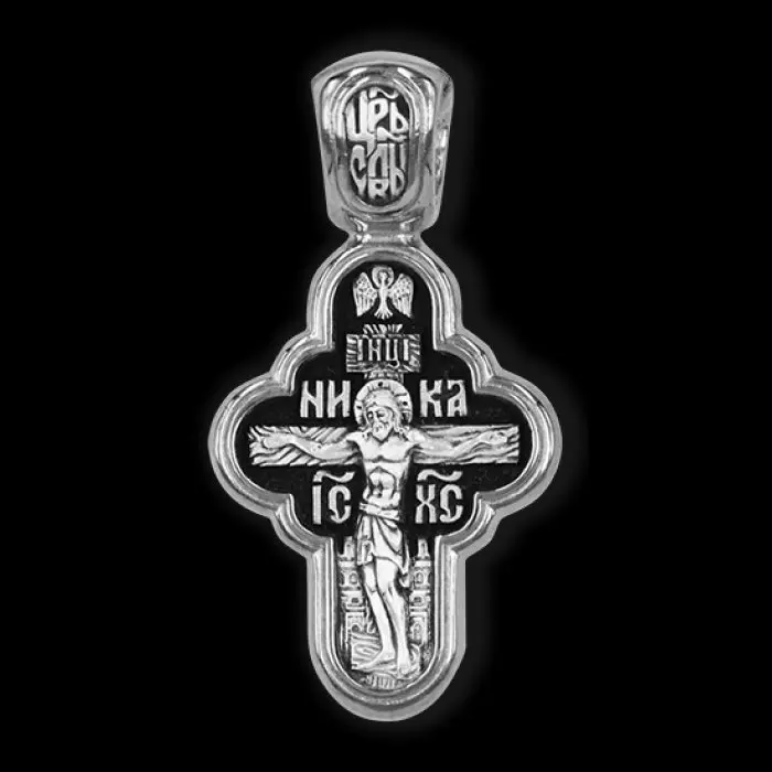 Подвеска крест из серебра