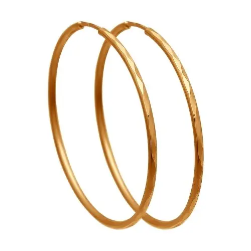 Серьги конго из красного золота