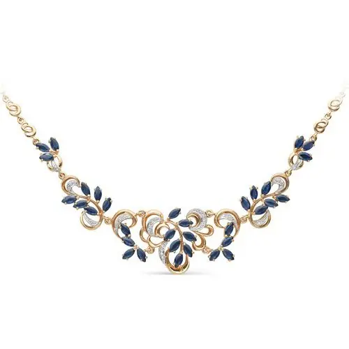 Цепь колье из комбинированного золота