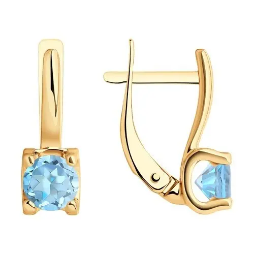 Серьги с английским замком из красного золота