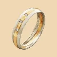 Кольцо обручальное из комбинированного золота
