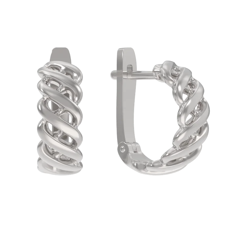 Серьги с английским замком из серебра