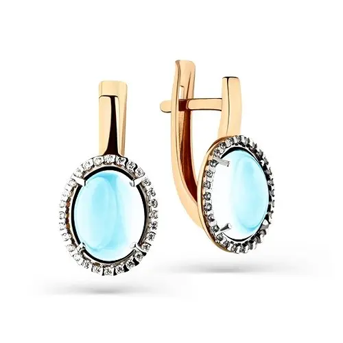 Серьги с английским замком из красного золота