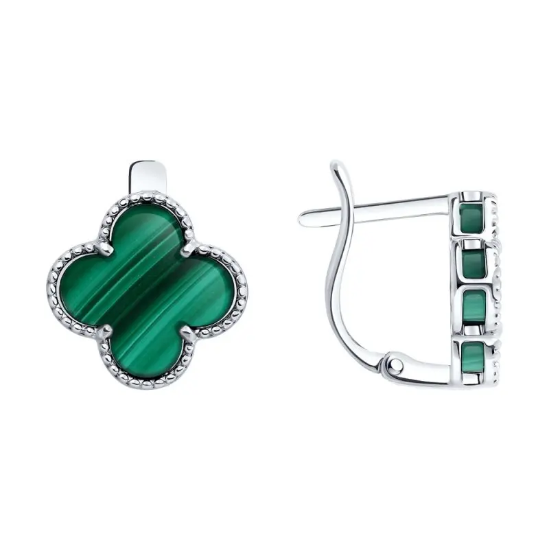 Серьги с английским замком из серебра