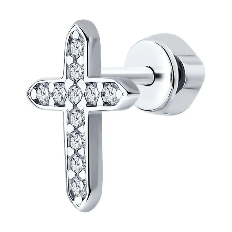 Серьги одиночные из серебра