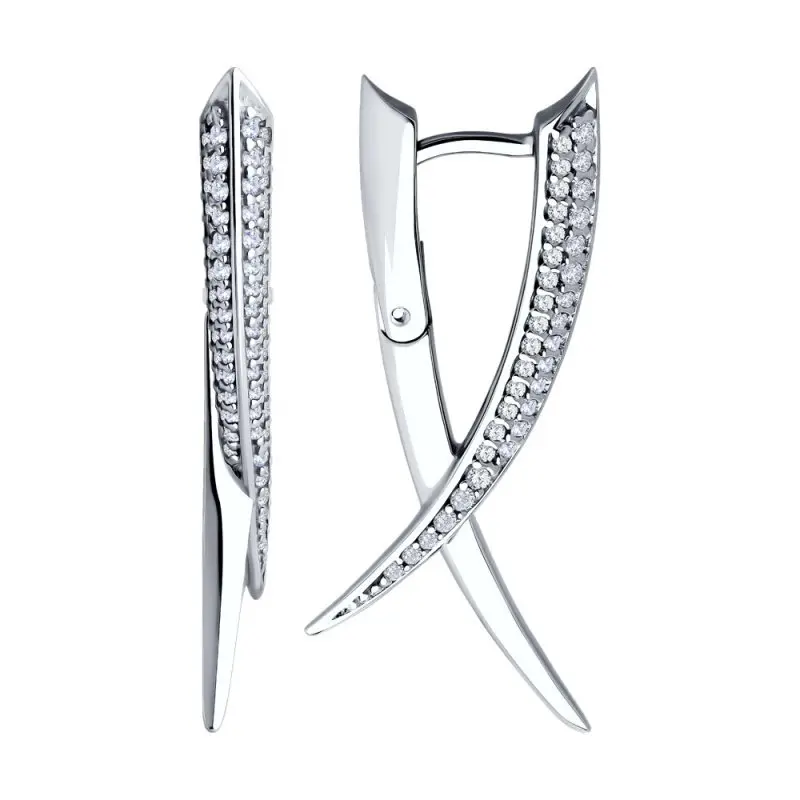 Серьги с английским замком из серебра