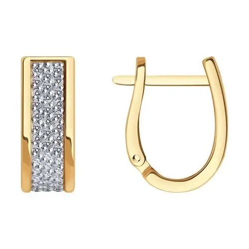 Серьги с английским замком из красного золота