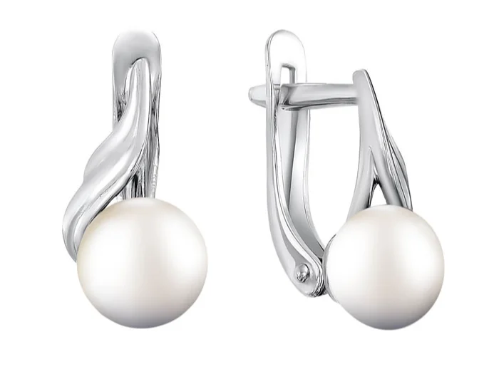 Серьги с английским замком из серебра