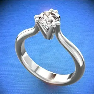 Кольцо помолвочное из белого золота