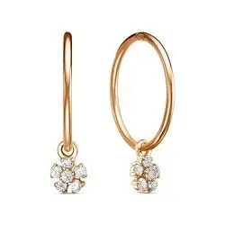 Серьги конго из красного золота