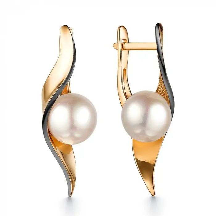 Серьги с английским замком из красного золота