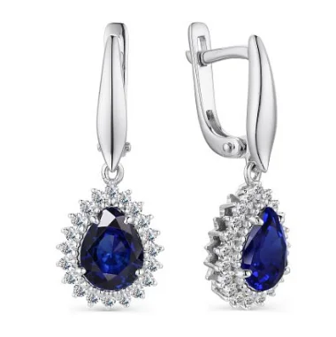 Серьги подвесные из серебра