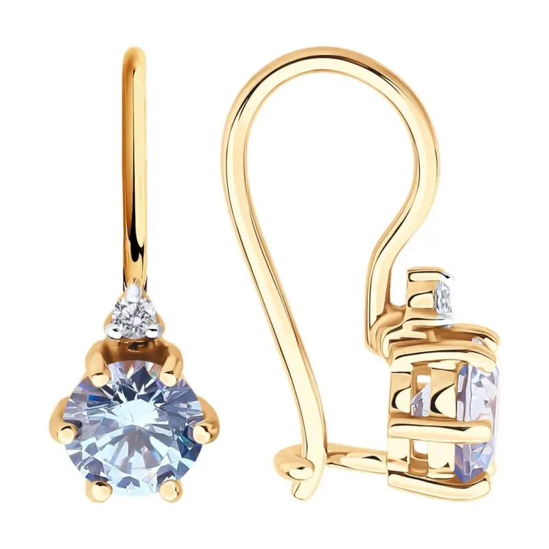 Серьги детские из красного золота