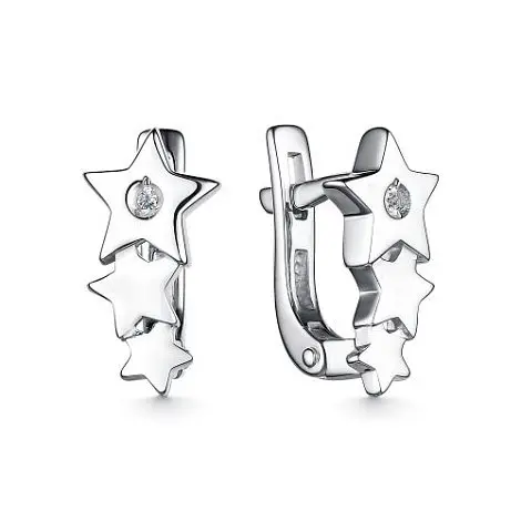 Серьги с английским замком из серебра