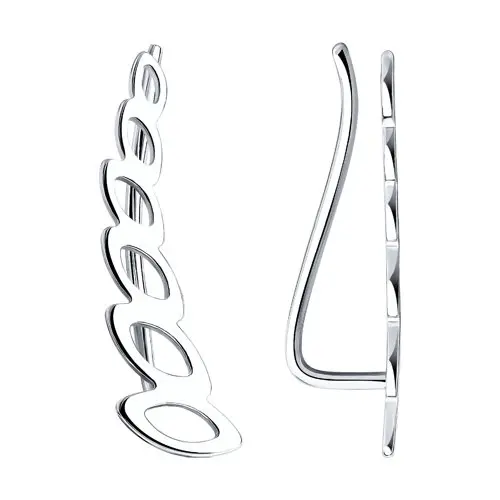 Серьги зажимы из серебра