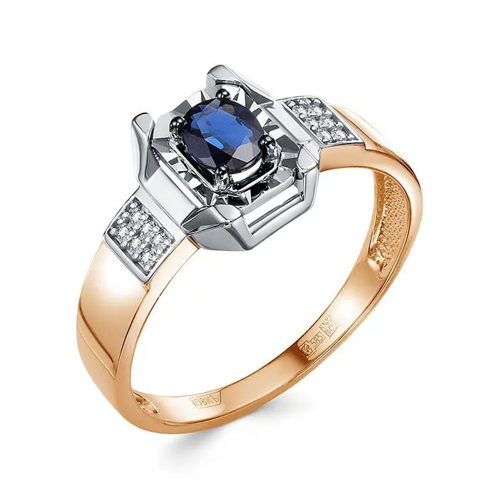 Кольцо декоративное из комбинированного золота