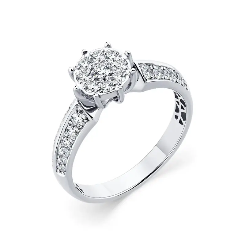 Кольцо декоративное из белого золота