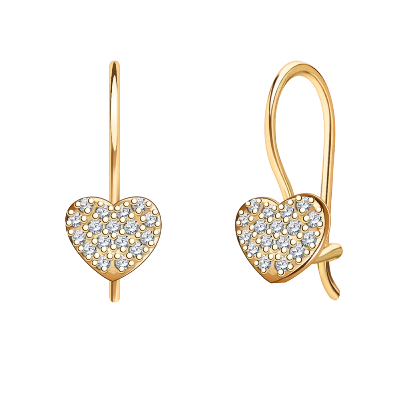 Серьги детские из красного золота