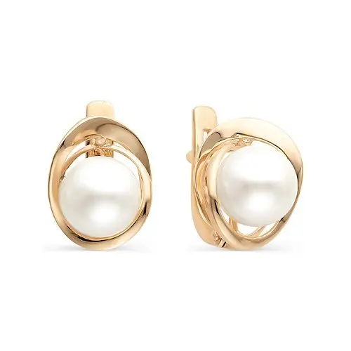 Серьги с английским замком из красного золота