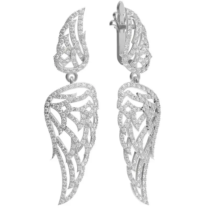 Серьги с английским замком из белого золота