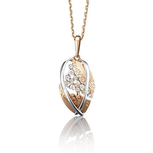 Подвеска декоративная из комбинированного золота