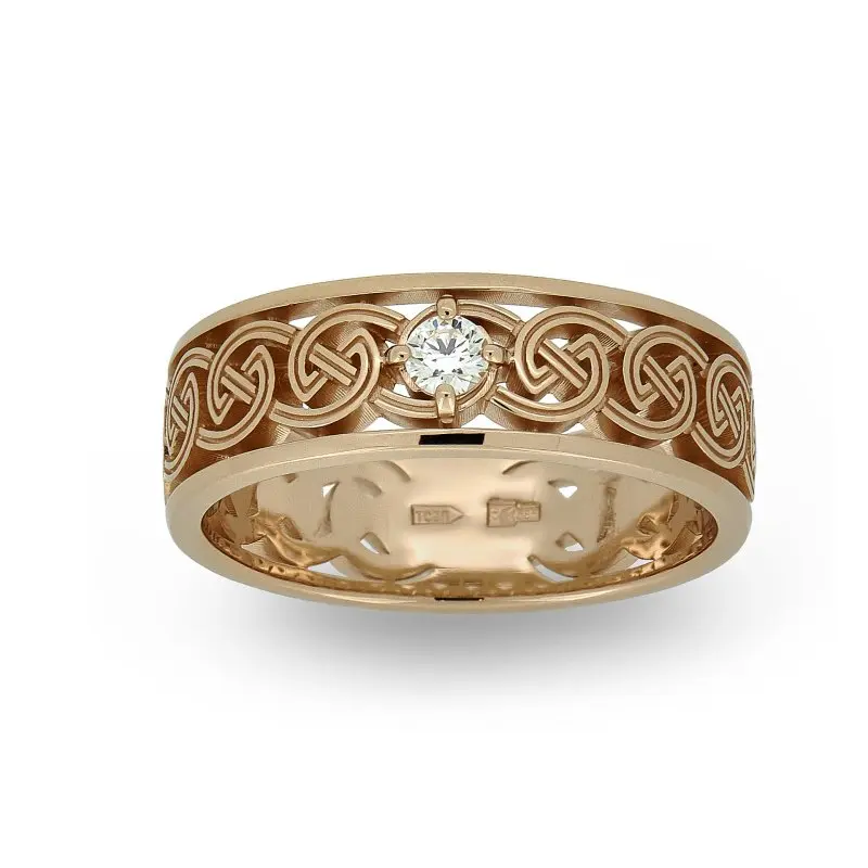 Кольцо обручальное из красного золота