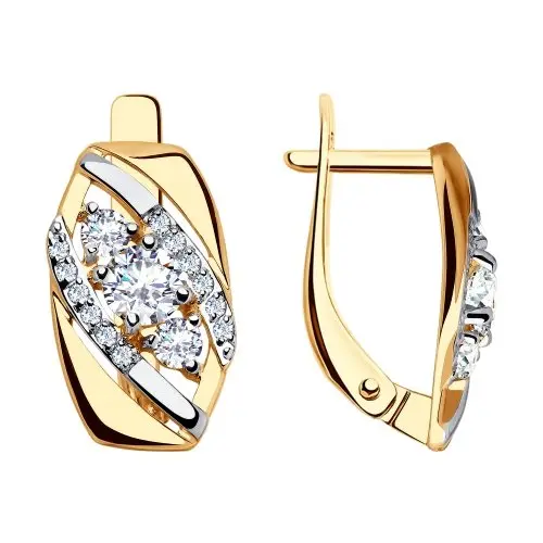 Серьги с английским замком из красного золота