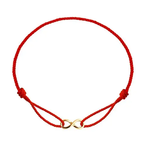 Браслет шнурок из красного золота вид 1