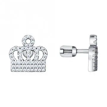 Серьги пуссеты из серебра