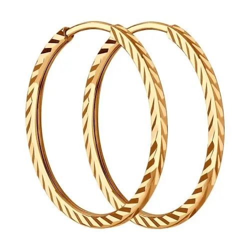 Серьги конго из красного золота