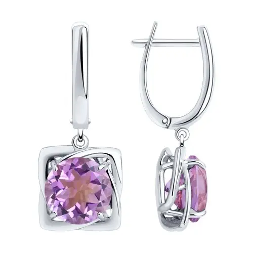 Серьги подвесные из серебра