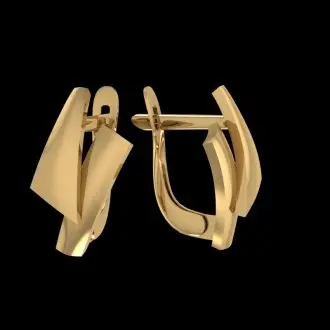 Серьги с английским замком из красного золота