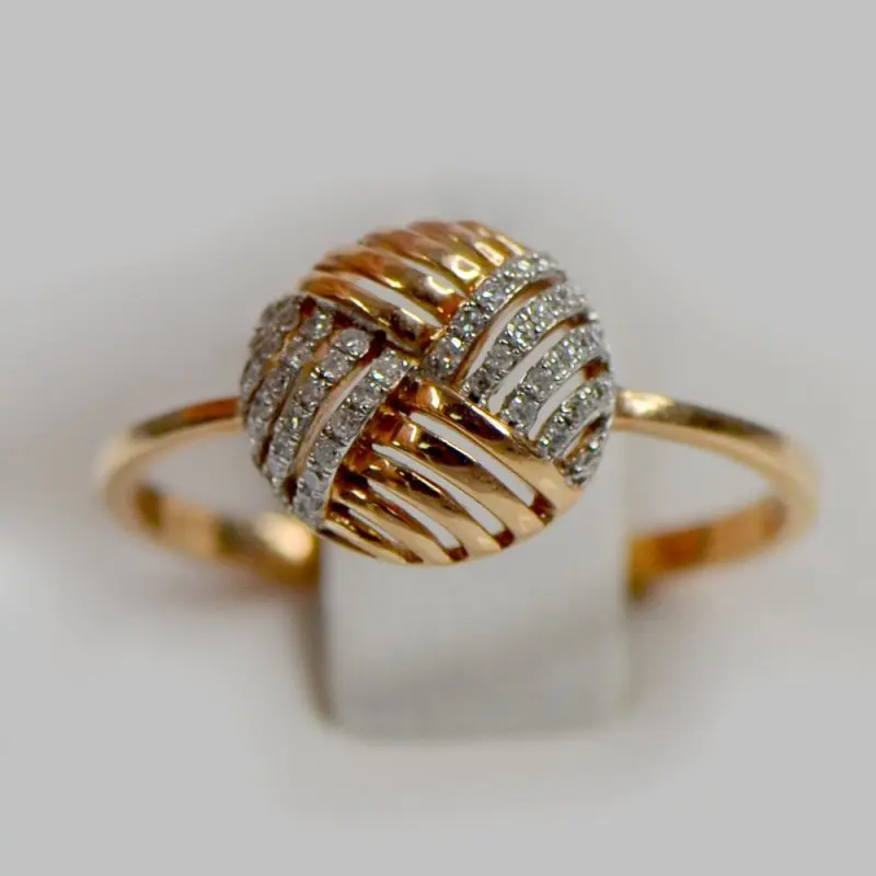 Кольцо декоративное из комбинированного золота