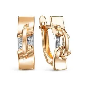 Серьги с английским замком из красного золота