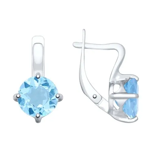 Серьги с английским замком из серебра