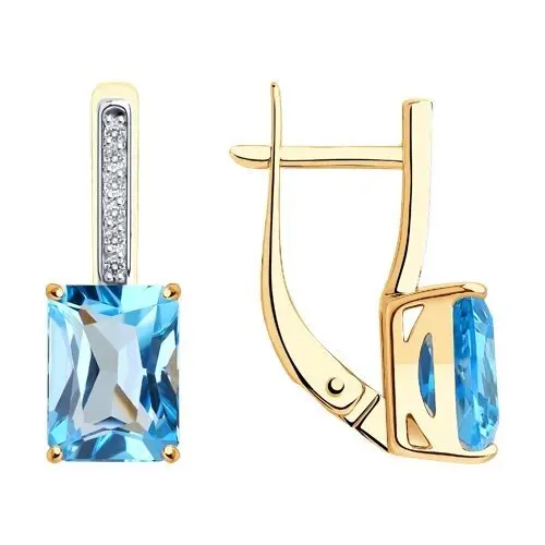 Серьги с английским замком из красного золота