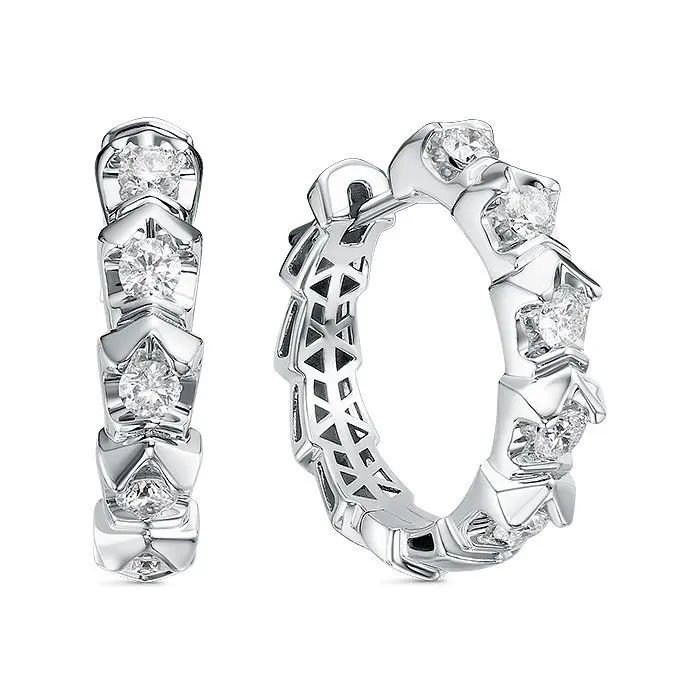 Серьги с английским замком из белого золота