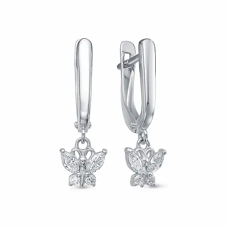 Серьги подвесные из серебра